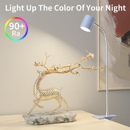 Desk Lamp USB Clip On Light,Book Lights for Reading at Night Clamp Light | 3 Color Modes,10 Brightness Clamp Light,360° Gooseneck LED Reading Light for Books in Bed,Eye-Care for Home Office,Headboards
