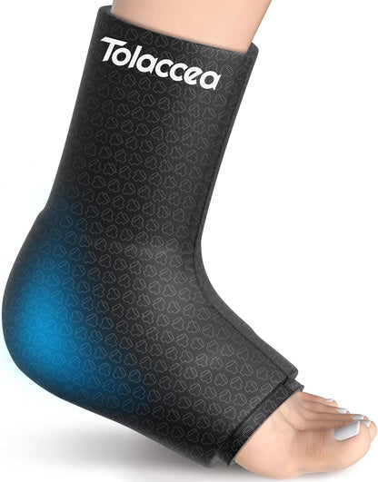 Ankle Foot Ice Pack Wrap for Injuries, Reusable Gel Ice Pack for Hot & Cold Therapy, Cold Therapy Compression Sleeve for Achilles Tendonitis,Plantar Fasciitis,Swelling,Sprained,Pain Relie