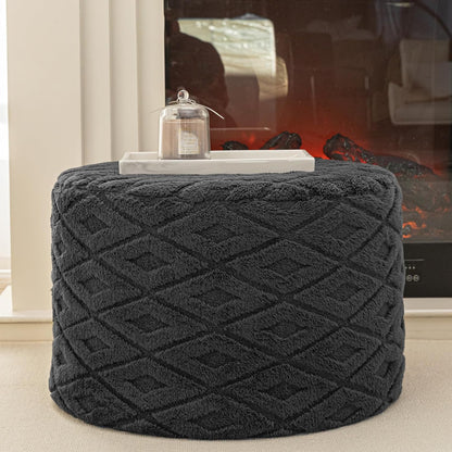 Round Pouf Ottoman 20 x 20 x 14 Inches Boho Poof Home Decor Floor Pouffe Ottoman Foot Rest for Couch Sofa Bean Bag Chairs Living Room Bedroom (Green)