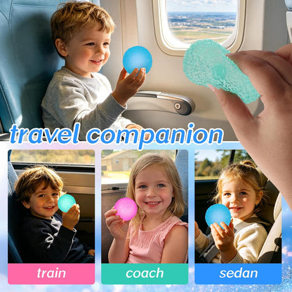 3pcs Squishy Textured Stress Balls Silky Soft Memory Gel Squeeze Balls Squishies Fidget Balls for Anxiety Relief Squishy Ball Sensory for Kids/Adults Hand Exercises 1.85inch