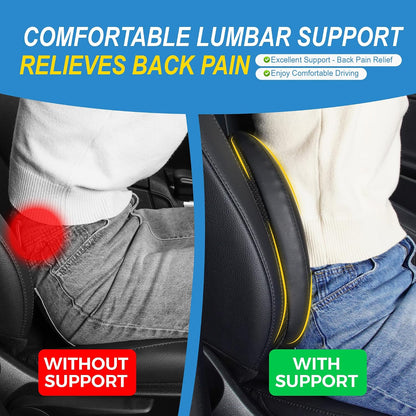 Lofty Aim Lumbar Support Pillow for Car, Car Seat Back Support for Driving | Memory Foam Car Lumbar Support for Driving Seat, Car Back Cushion, Adjustable Straps, Lower Back Pillow, Office Chairs, Black