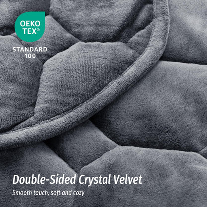 Wemore Weighted Lap Blanket 7lbs for Adults, Small Weighted Blanket Throw for Travel, Soft Weighted Lap Pad for Relaxation, Calming, Napping and Sleeping, Machine Washable, Light Grey 29" x 24"