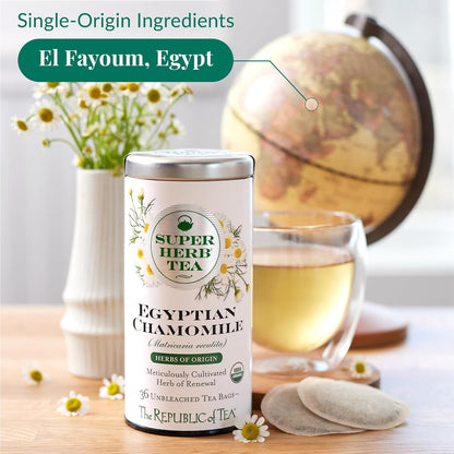 The Republic of Tea SuperHerb Organic Egyptian Chamomile Herbal Tea, 36 Ct