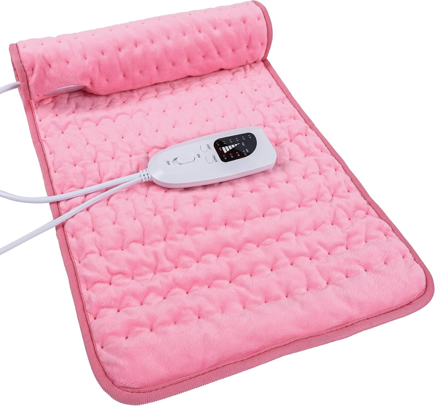 Heating Pad Electric Heat Pad, Hot Heated Pad,Multiple Temp and Timer Settings,Suitable for Shoulders, Neck, arms, Abdomen, Back, Legs, etc. (Silver Gray, 24"X12")