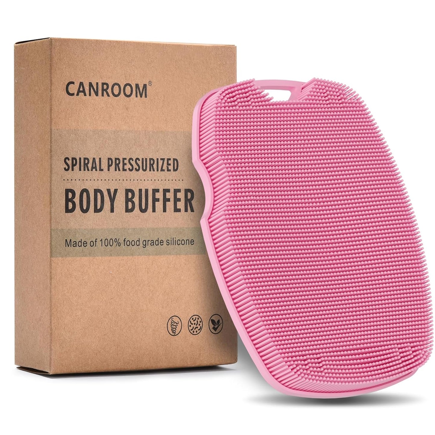 Canroom Silicone Body Scrubber - Zinc Infused-Highly Elastic Bristles Exfoliating Body Scrubber for Shower Body,Cellulite Reduction,Blood Circulation- Black