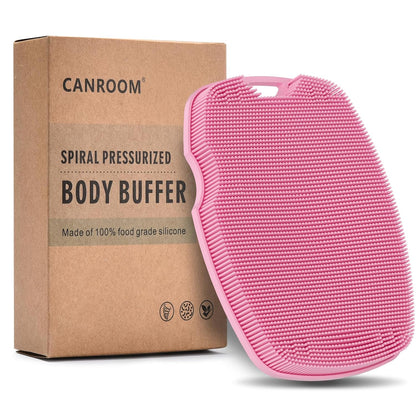 Canroom Silicone Body Scrubber - Zinc Infused-Highly Elastic Bristles Exfoliating Body Scrubber for Shower Body,Cellulite Reduction,Blood Circulation- Black