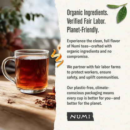 Numi Organic Rooibos Tea, 18 Herbal Tea Bags, Caffeine Free