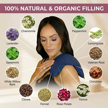 Nature's Approach Basic Herb Pack Rice Heating Pad Microwavable Reusable Heat Pack with Herbal Aromatherapy Fill, Freezer and Microwave Safe for Hot and Cold Therapy, Celestial Indigo