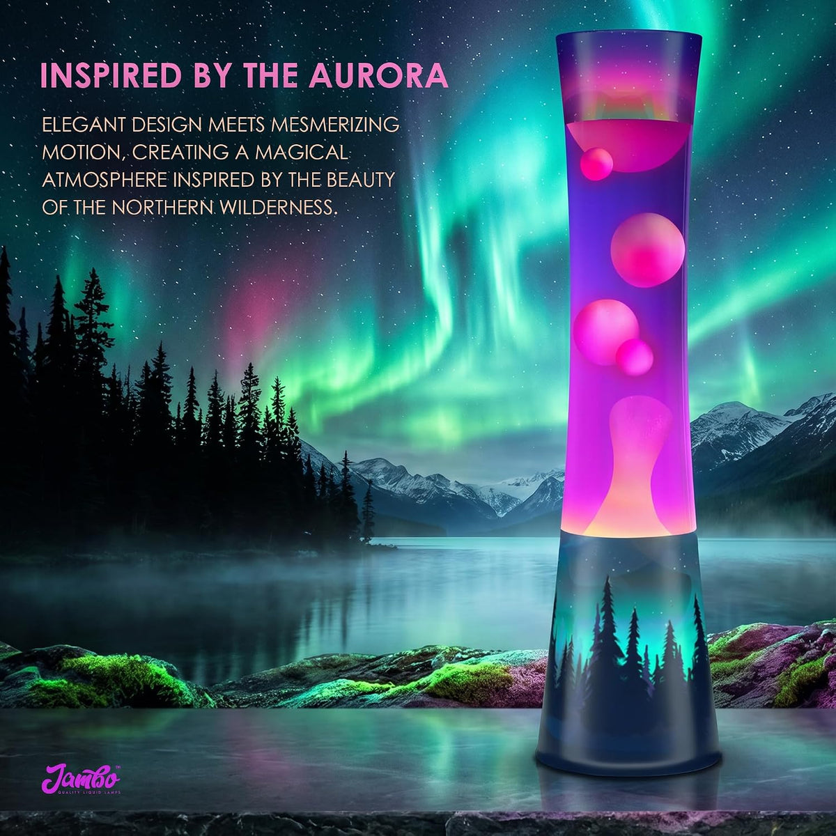 JAMBO 15.5" The Upgraded Motion Lamp, Sunset Decal Motion Light, Beautiful Home Decor, Living Room Bedroom Lamp, Relaxing Nightlight for Teens, Kids & Adults