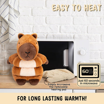 Bunny Microwavable & Weighted Stuffed Animals - 1.5 Lbs Unscented Heating Pad for Period Cramps Pain Relief and Anxiety, Cute Bunny Plush Toys Gifts for Women Girls Adults and Kids by Happy Fuel