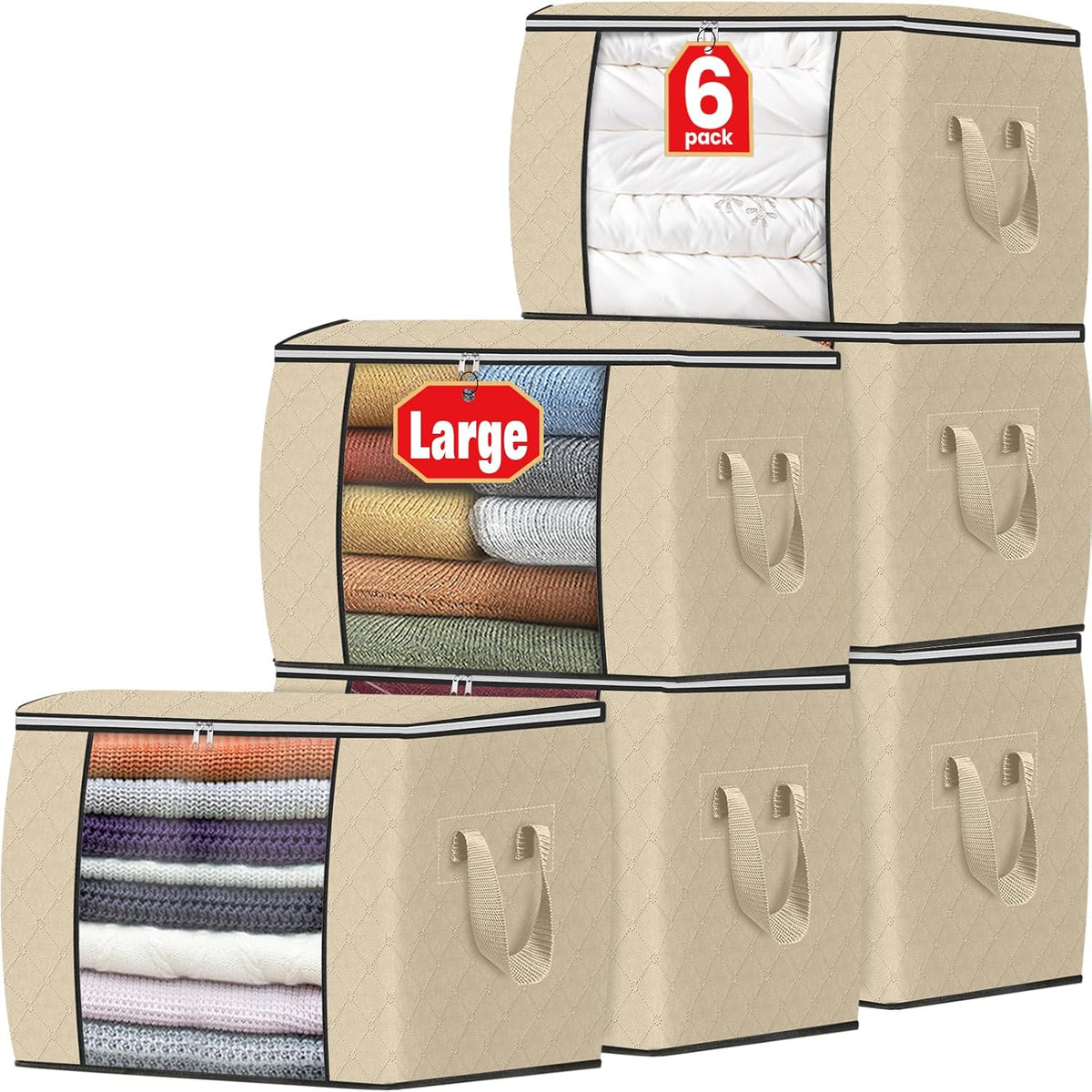 Fab totes Storage Bags for Clothes Blanket Storage Bins with Lids