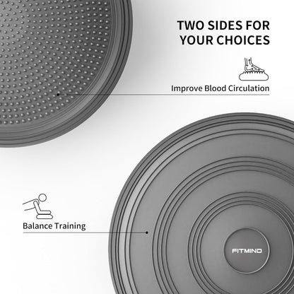 Inflated Wobble Cushion,Circular Non-slip Texture for Comfortable Sitting,Extra Thick Dyna Disc with Pump for Core Strength,Wiggle Seat to Improve Posture,Fitness,660lb Load Capacity