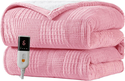 Texciting Heated Blanket Electric Blanket Throw 50''X60''-Heating Throw with 9 Heat Settings-2-10 Hours Auto Off,ETL Certified,Machine Washable (Green)