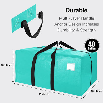 VELVETSURE Heavy Duty Extra Large Moving Bags W/Backpack Straps - Strong Handles & Zippers, Storage Totes For Space Saving, Fold Flat, Alternative to Box and Bin (Set of 6, Multicolor)