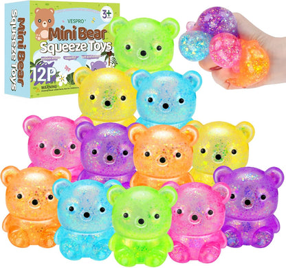VESPRO 12 Pack Fidget Stress Balls for Adults, Cute Octopus Stress Sensory Stress Ball, Bulk Squishy Squeeze Ball Toys Set for Classroom Prizes and Birthday Party Favors