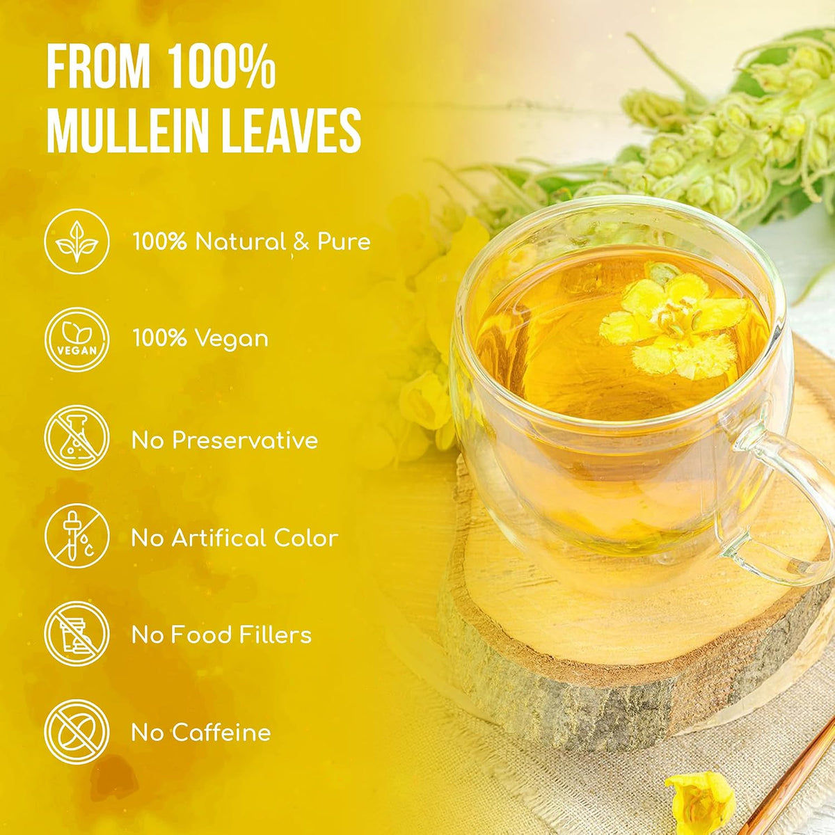 FreshDrinkUS, Premium Mullein Leaf Tea, 15 Count, Pure, Caffeine Free