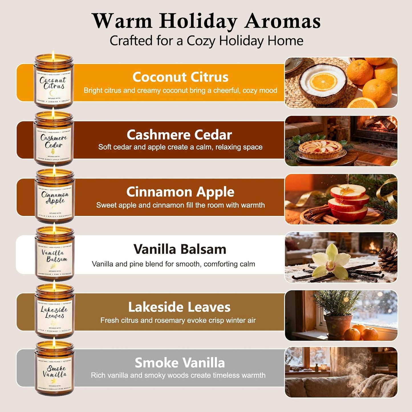 Soy Candles Set of 4, 9oz Natural Soy Wax Aromatherapy Candles, Home Scented Candles with 4 Scents (Lavender, Amber Sandalwood, White Sage, Coconut Vanilla), Gifts for Mom, Women, Relaxation, Yoga