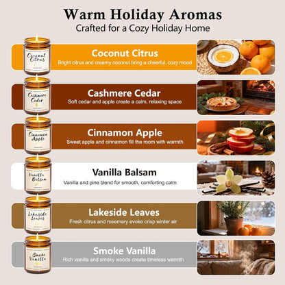 Soy Candles Set of 4, 9oz Natural Soy Wax Aromatherapy Candles, Home Scented Candles with 4 Scents (Lavender, Amber Sandalwood, White Sage, Coconut Vanilla), Gifts for Mom, Women, Relaxation, Yoga