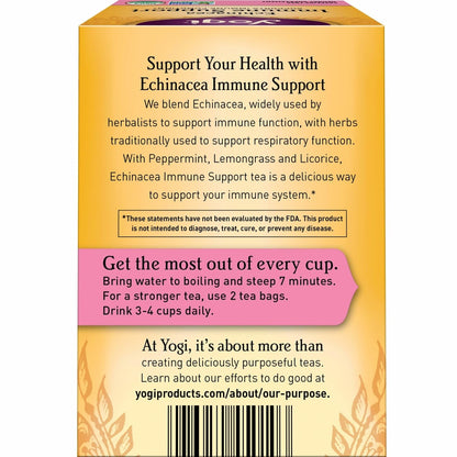 Yogi Echinacea Immune Support Tea, 16 Tea Bags (6 Pack)