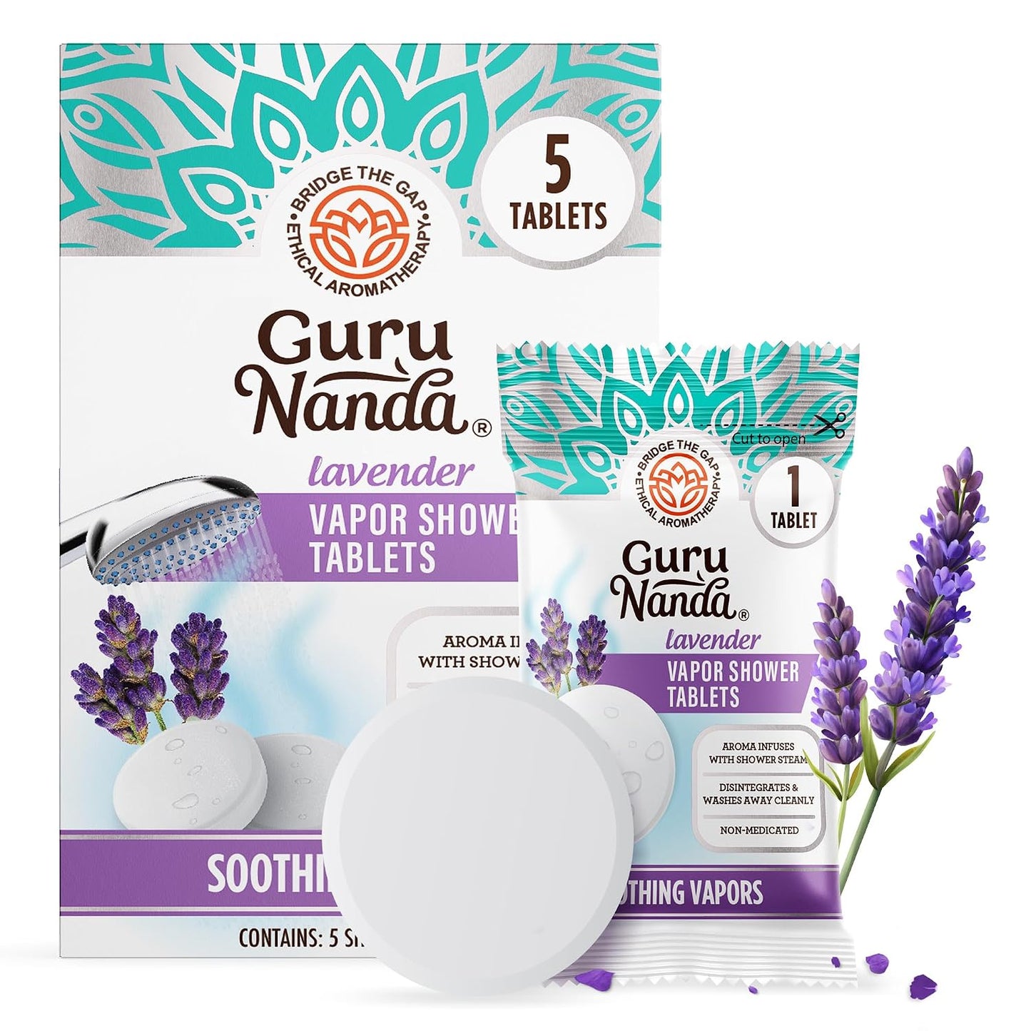 GuruNanda Lavender Vapor Shower Tablets, 15 ct