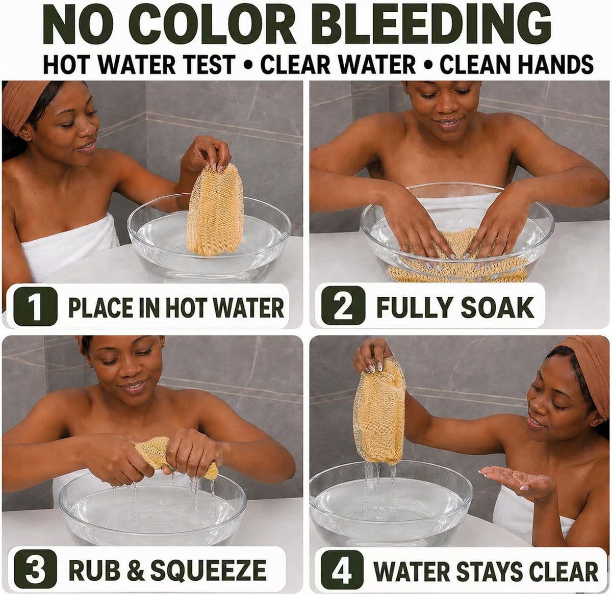 SubSahara African Net Sponge, 2 Pack 45-Inch Exfoliating Bath Scrubber