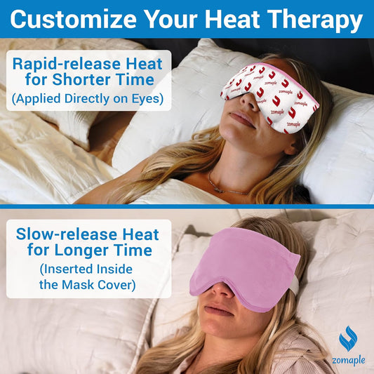 Zomaple Heated Eye Mask for Dry Eyes, Microwavable Moist Heat Eye Compress