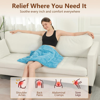 Electric Heating Pad HSA Eligible, Heated Pad for Back Neck Shoulder Pain Relif, Heating Pad for Period Cramps with 2H Auto Shut Off and 4 Heating Levels, 12"x24" Dark Grey