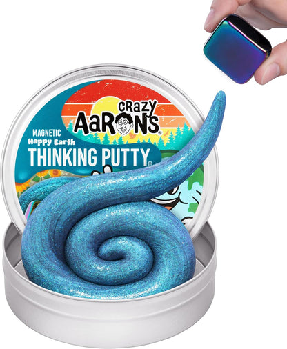 Crazy Aaron's Thinking Putty® - Happy Earth - Blue Sensory Putty for Kids and Grown ups in a 4" Tin - Creative and Endless Fun, Stress Relief Therapy Toys, Never Dries Out - Made in USA