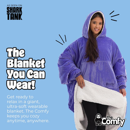 THE COMFY Original | From Shark Tank | Patented | Oversized Sherpa Wearable Blanket Hoodie| Gift for Women & Men | One Size