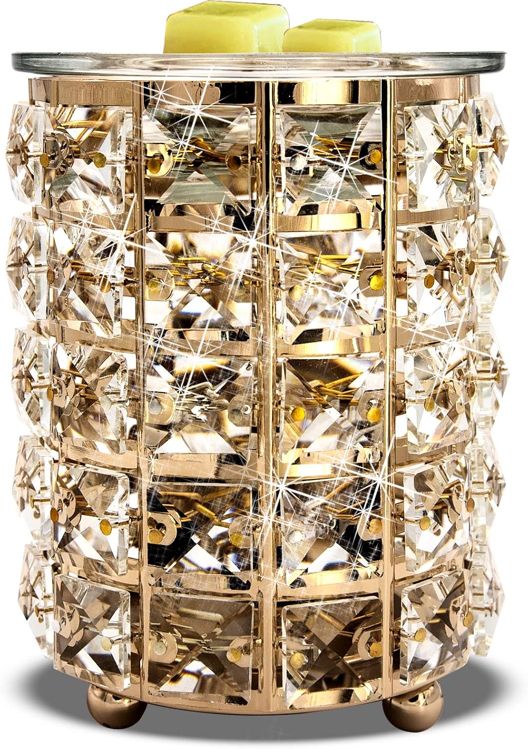 Leyoue Electric Crystal Wax Melt Warmer - Bulb Heating, Elegant Crystal Design, Quickly Melts Wax Blocks, Releases Long-Lasting Fragrance, Perfect Candle Wax Burner and Wax Warmer for Home Decor
