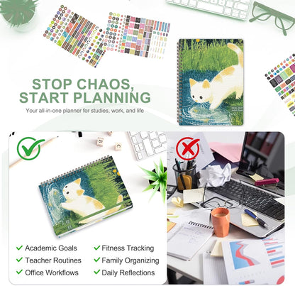 Planner 2026-2027, Weekly and Monthly Calendar Planner, JUL 2026 - JUN 2027 | A5(6.3'' x 8.5''), Hardcover, Agenda Book, Sprial Bound, Inner Pocket, Office and School Use