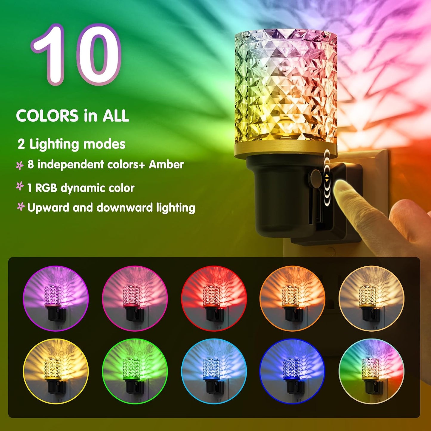 L LOHAS LED Night Light, Dimmable Night Lights Plug into Wall, Automatic Night Lights Plug in with Auto Light Sensor,Adjustable Brightness Amber LED Night Light, for Bedroom Hallway Home Decor