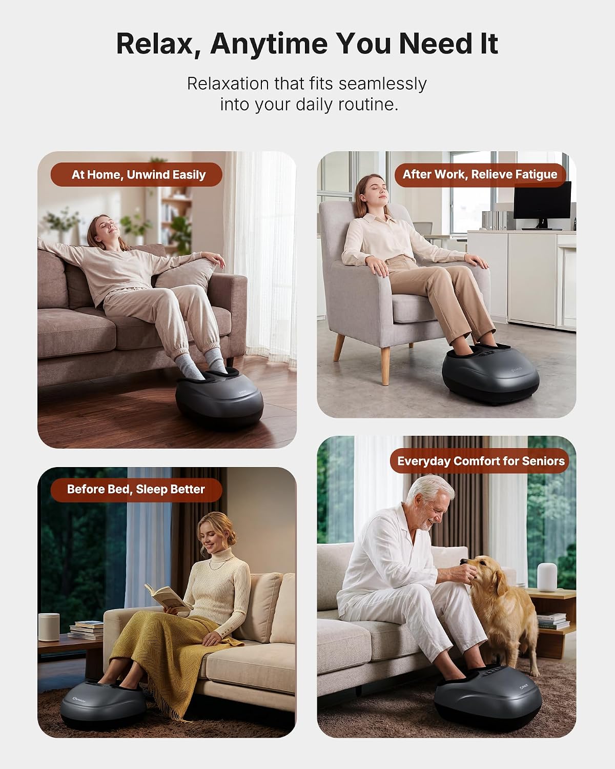 KNQZE Shiatsu Foot Massager with Heat, Compression, Deep Kneading Foot Massage for Plantar Fasciitis Relief, Remote Control, Multi Massage Modes, Auto Shut-Off Timer, FSA Eligible, Gifts for Women Men