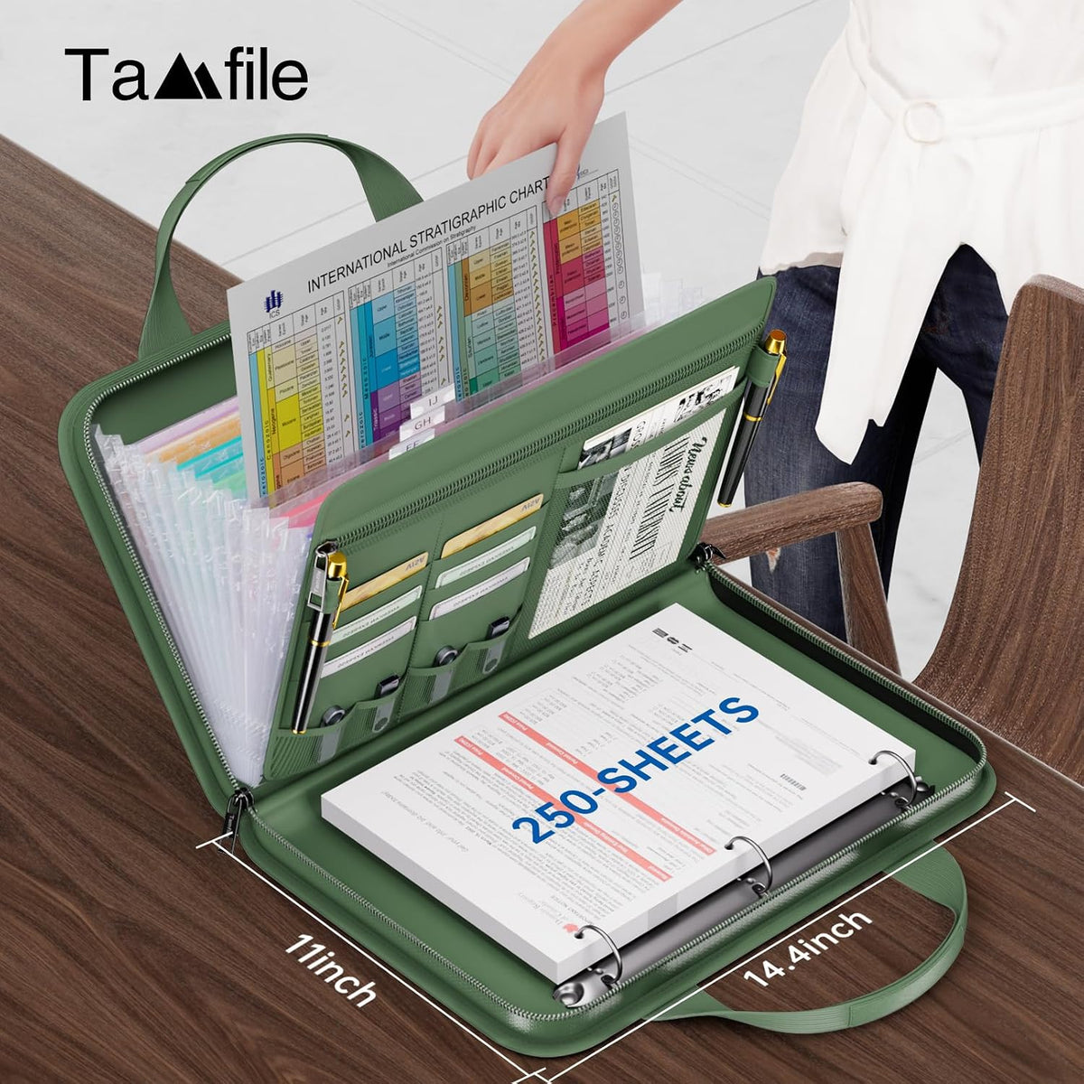 Tamfile Fireproof Accordion File Folder with Handle, Document Organizer