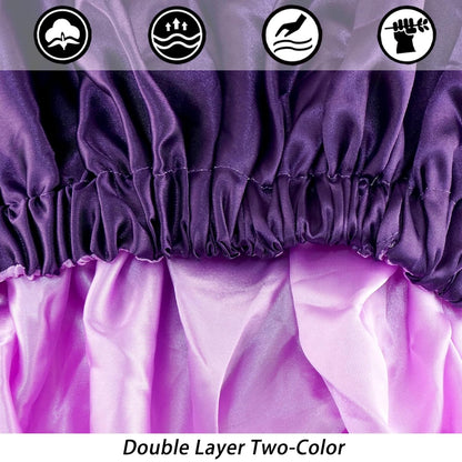 Satin Bonnet Silk Bonnet Hair Bonnet for Sleeping-Slouchy Beanie Hat Satin Sleep Cap for Women's Natural & Curly Hair(Blue Zircon)