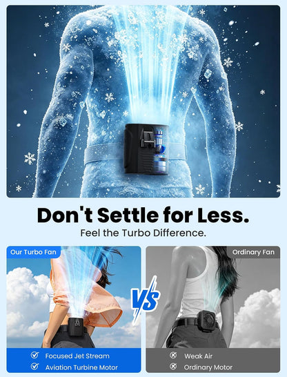 HandFan Waist Fan Clip On, 2-in-1 Wearable Belt & Neck Portable Cooling Fan