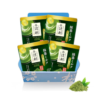 Matcha Milk Uji Double Rich Latte by Tsujiri, 150g Resealable Bag Made in Kyoto Japan