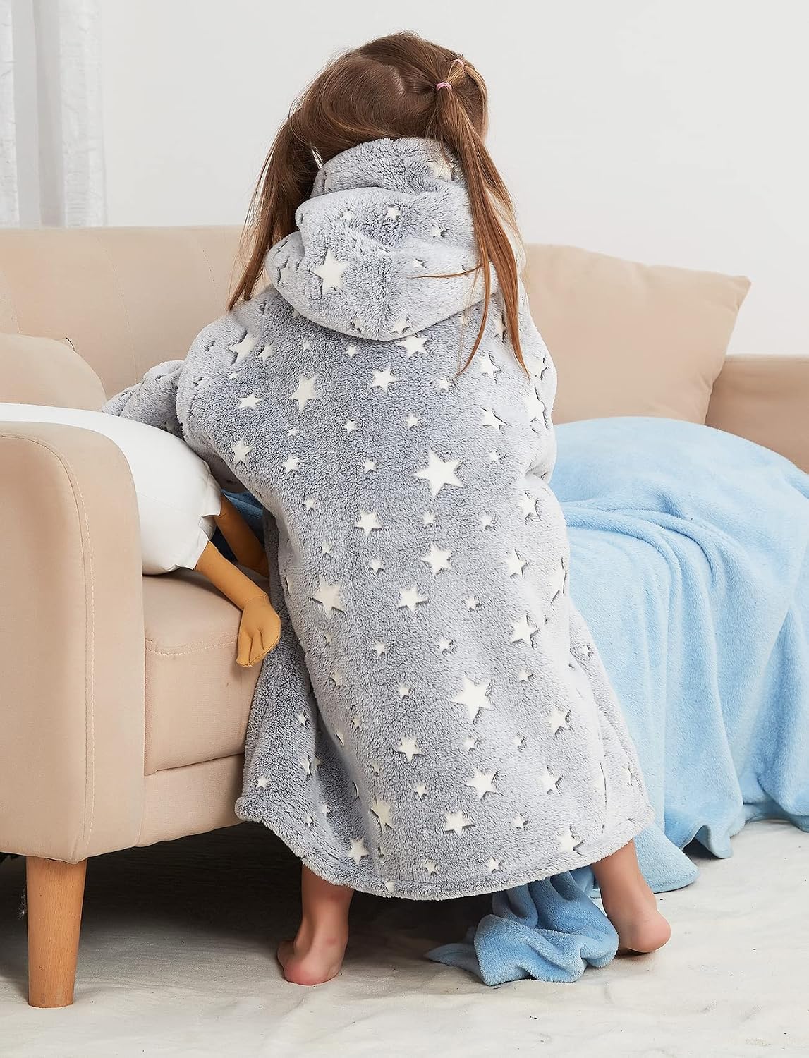 KFUBUO Wearable Blanket Hoodie for Adults Sherpa All Patterns Cat Oversized Sweatshirt Blanket with Pockets for Women