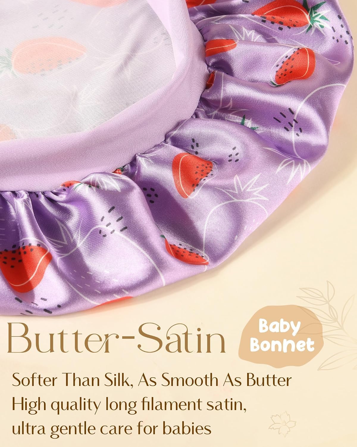 YANIBEST 2 PCS Baby Bonnet Silk Satin Bonnet for Kids Sleeping Cap Curly Natural Hair Silk Bonnets for Girls Boys Infant