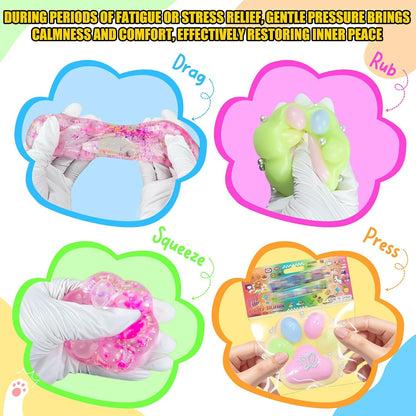 3Pcs Textured Stress Balls, Soft Sensory Fidget Toys Ball for Adults Kids