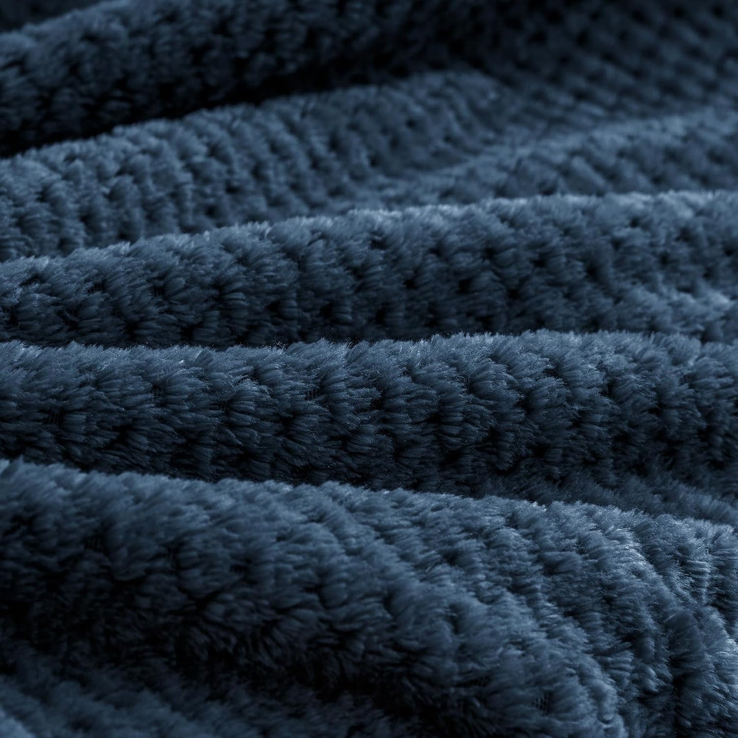 BEDELITE Travel Blanket with Bag, Jacquard Fleece Blanket 65"x40", Blue