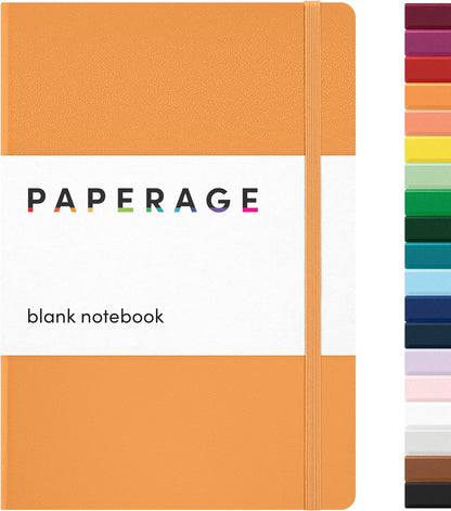 PAPERAGE Lined Journal Notebook, Hardcover Journal for Women & Men, 160 Pages, (5.6 in x 8 in), College Ruled Journaling Notebook for Work, School Supplies & Note Taking, (Black)