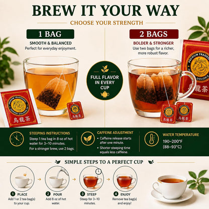 Oolong Tea Bags, Chinese Restaurant Tea, 40 Count