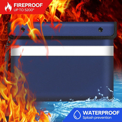 Fireproof Bag Dual Reflective Strips, Waterproof Zipper, 5200°F Heat