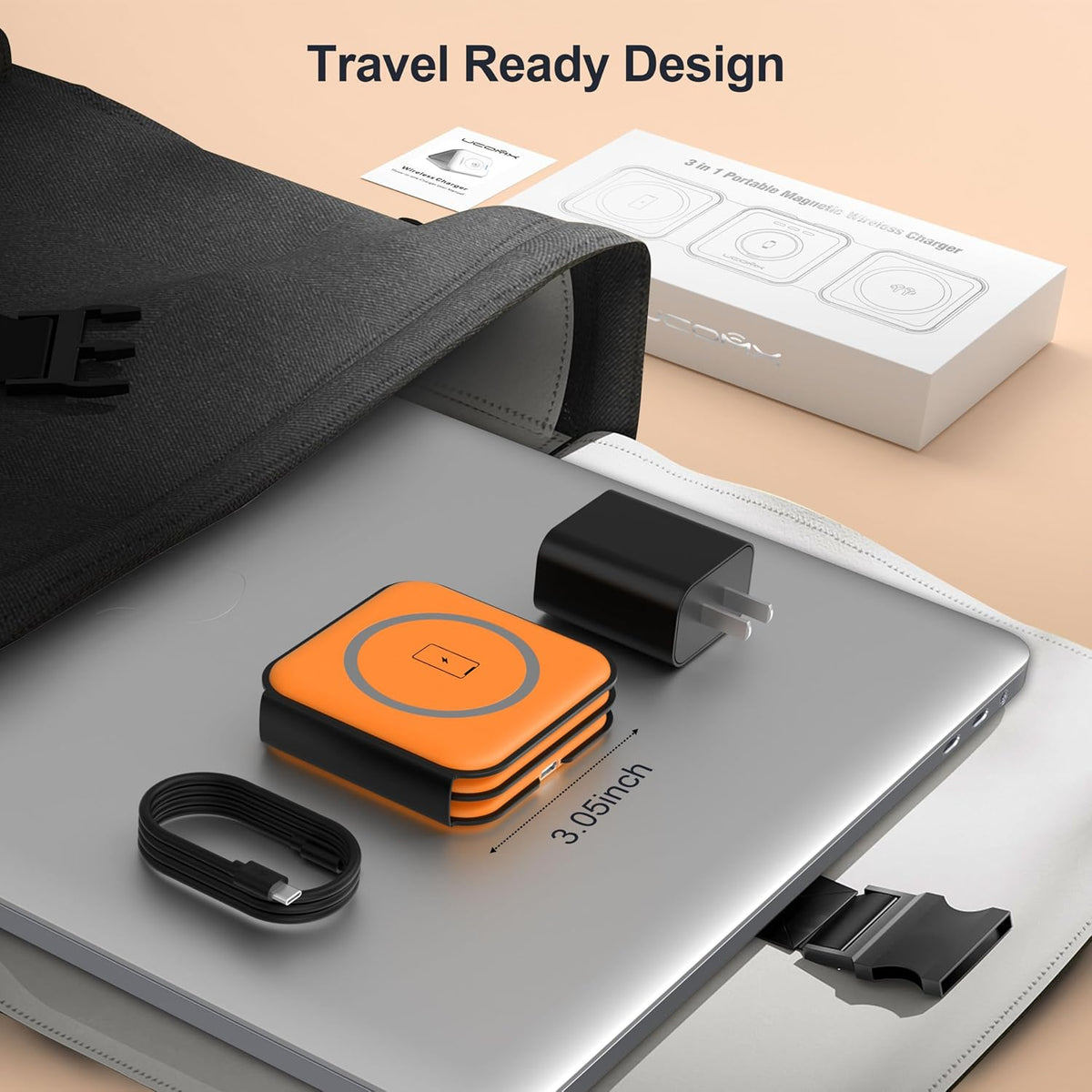 3 in 1 Charging Station for Multple Devices,Foldable 3 in 1 Wireless Charger for Travel,NANO Wireless Charging Station for iPhone17 16 15 14 13 12 Pro Max/Watch 10 9 8 7 6 5 4 3 Ultra/AirPod Pro