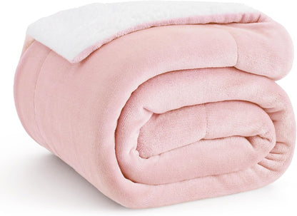 Bedsure GentleSoft Sherpa Fleece Throw Blanket for Couch, Non-Heated, Thick & Warm Cozy Blanket for Winter, Soft Fuzzy Plush Throw Gifts for Women and Men, Grey, 50x60 Inches
