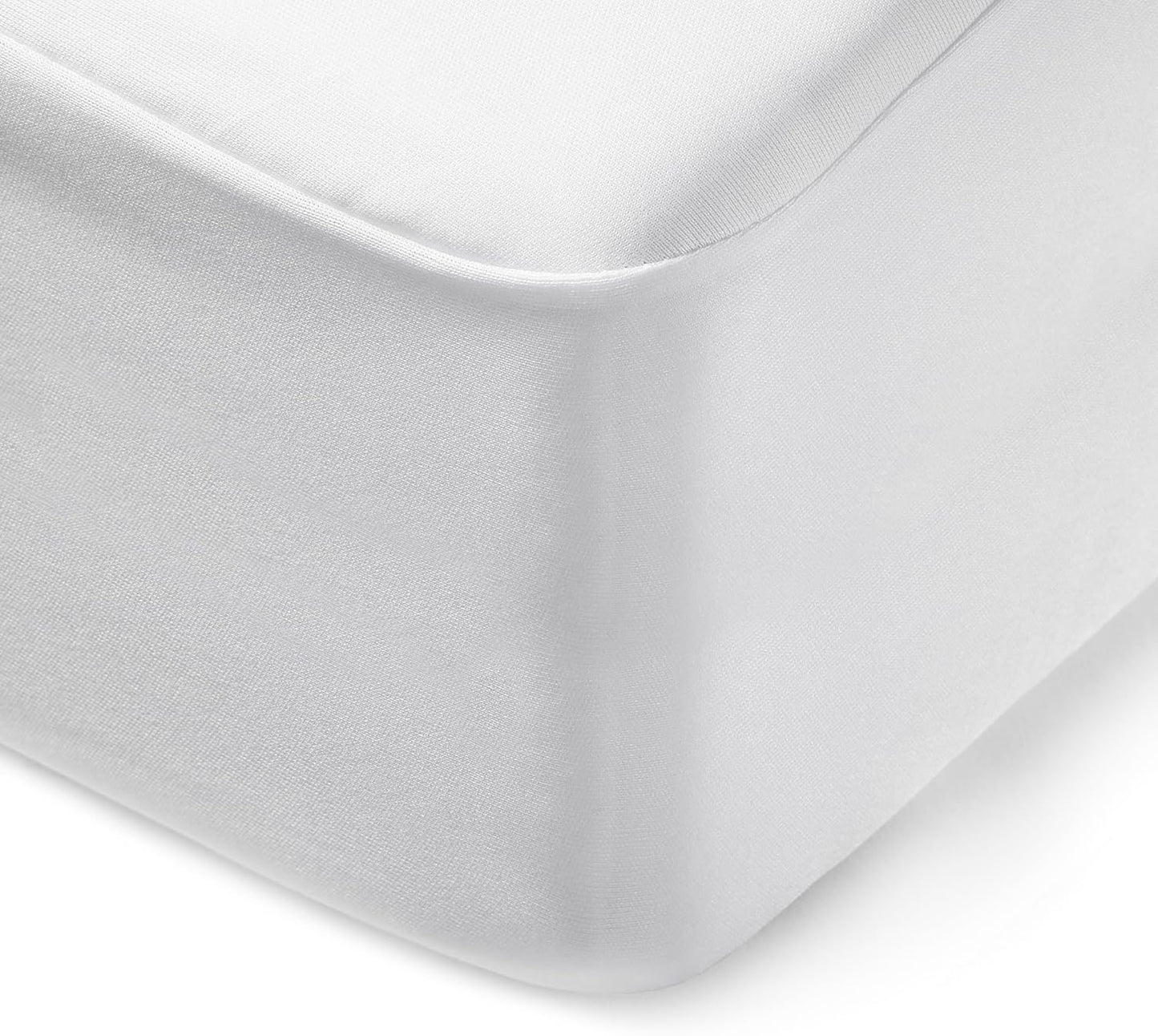 Amazon Basics Waterproof Mattress Protector, Fitted, Silent Protection, Twin, White