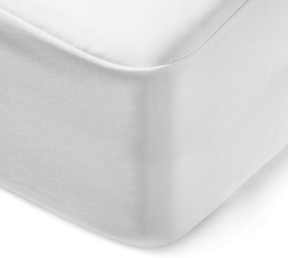 Amazon Basics Waterproof Mattress Protector, Fitted, Silent Protection, Twin, White