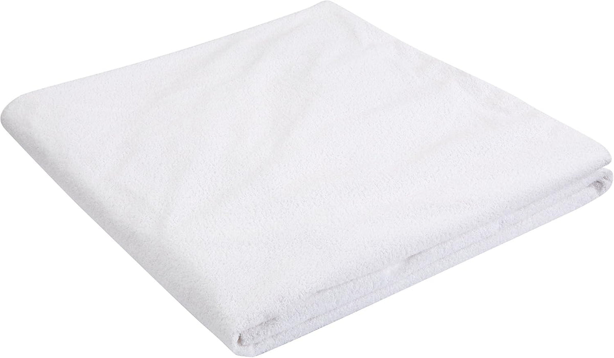 Amazon Basics Waterproof Breathable Mattress Protector, Queen Size, 18 inch Deep, Machine Washable, White