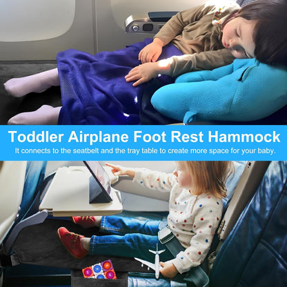 COZYBONDER Toddler Airplane Bed, Kids Airplane Seat Extender Travel Bed, Kids Airplane Travel Essentials, Airplane Must Have for Toddlers, Portable Plane Foot Rest for Flights